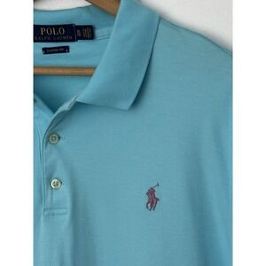 Polo Ralph Lauren Classic Polo Shirt Aqua Blue Short Sleeve XL Pony Logo 0596